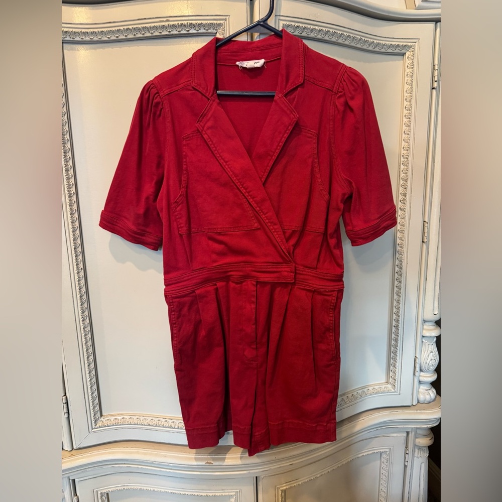 Red Short Sleeve Jumpsuit
